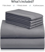 Cal King Size Sheets Set, Extra Deep Pocket Soft & Cooling Bed Sheet, 4PC - Image 2