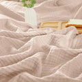 PHF 100% Cotton Muslin Blanket for Adults, Twin XL 66"X90", Dusty Pink by PHF