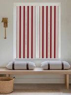 Window Privacy Film Frosted, Red Brown Striped Reusable Static Cling Window Tints, Modern Farmhouse Vertical Stripes Heat Control Windows Films for Offices, Balcony, 29.5 x 118 Inches - Image 5