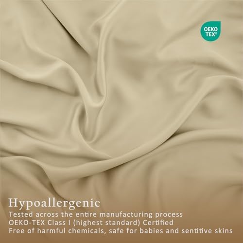 TOSMO Luxury Pillow Case Set of 2 - Cooling Viscose Derived from Bamboo - Oeko-TEX, Breathabl Silky Soft Pillow Cases with En100% Viscose Derived from Bamboovelope Closure (Queen / 20x30, Dune) - Image 5