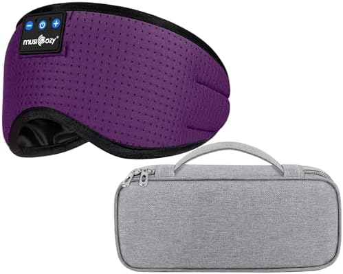 MUSICOZY Bluetooth Sleep Mask Headphones and Travel Storage Case Bundle by MUSICOZY