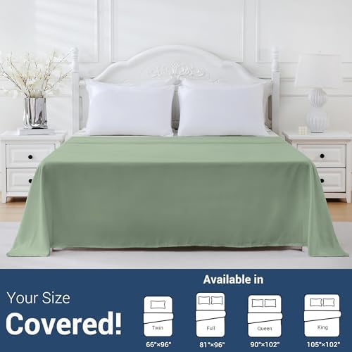 CULVE Bulk King Microfiber Flat Sheets Only, 6 Pack (105x102,Sage Green) - Image 5