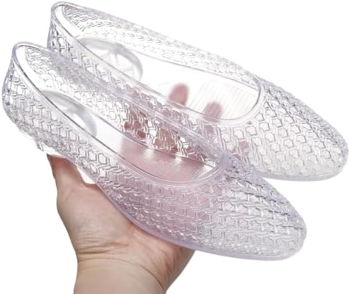 Jelly Flats for Women Jelly Sandals Low Heel Jellies Shoes Clear Pumps - Image 4