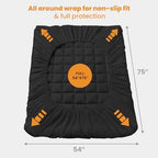 MATBEBY Full Size Mattress Pad - Cooling Breathable Mattress Topper, Quilted Fitted Mattress Protector, Pillow Top Mattress Cover with 8-21" Deep Pocket, Soft, Machine Washable, Black, 54x75 Inches - Image 5