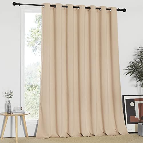 NICETOWN Sliding Door Room Divider Curtain, Blackout Patio Door Curtain Panels, Privacy Thermal Window Treatment Drape for Department with (Biscotti Beige, W100 x L95) by NICETOWN