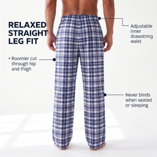 DOCKERS Fleece Pajama Pants for Men, 2 Pack Lounge Sleepwear with Pockets - Image 4