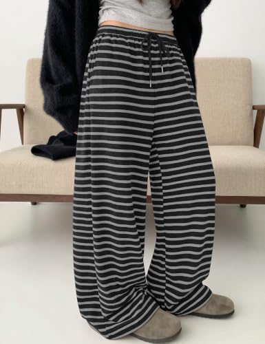 TARSE Women's Striped Barrel Pants Wide Leg Lounge Pants - Image 3