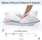 JOLLYVOGUE Pillows Standard Size Set of 4, Cooling Standard Pillow with Oeko-Tex Certified Down Alternative Filling for Side, Back, and Stomach Sleepers, Hotel Collection - Image 4