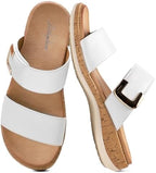 Littleplum Women Slides Sandals Arch Support Open Toe Slip on Sandals Soft Cushion Slippers Comfy Casual Summer Shoes for Walking Beach Travel by Littleplum