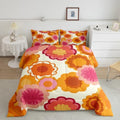 Vintage Floral Print Comforter Set Kids Retro Hippie Flowers Comforter by Feelyou
