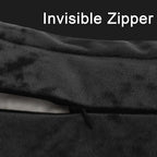 Greek Velvet Euro Sham Covers Set of 2 26x26 Luxury Soft Solid Pillow Covers for Living Room Bedroom Yard,Black - Image 6