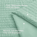 Seersucker Light Green California King Comforter Set, 7-Piece Bed in a Bag - Image 5