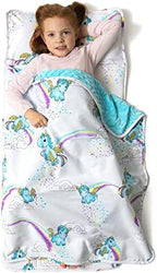 JumpOff Jo Nap Mat for Kids - Cozy Kids Rest Mat with Removable Pillow and Ultra Soft Blanket for Preschool, Daycare, and Sleepovers - Unicorn Pixie Dust by JumpOffJo