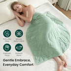 Drewin Leaf-Shaped Weighted Lap Blanket for Adults 7lbs,41"x53" Sage Green - Image 2