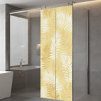 Window Privacy Film Frosted, Yellow Botanical Static Cling Door Window Covering, Summer Palm Leaves Foliage Tropical UV Blocking Windows Film for Office, Hotel, Bedroom, 29.5 x 78.7 Inches - Image 5