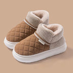 Women's Slip On Ankle Boot Slippers 2026, Closed Toe Winter Design: Diamond Quilted Upper - Ribbed Foldover Cuff | Plush Fleece Lining Thick Platform Outsole/Indoor Outdoor Lounge Travel Wear - Image 3