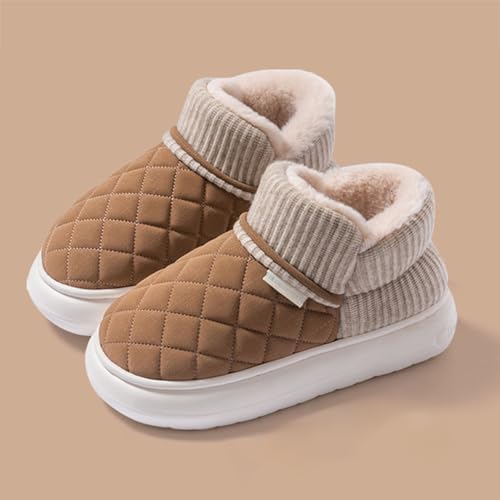 Women's Slip On Ankle Boot Slippers 2026, Closed Toe Winter Design: Diamond Quilted Upper - Ribbed Foldover Cuff | Plush Fleece Lining Thick Platform Outsole/Indoor Outdoor Lounge Travel Wear - Image 3