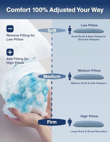 ZonLi Cooling Body Pillow for Adults, Breathable Cooling Fabric with Firm Memory Foam Support, Long Body Pillow for Side Sleepers, Gift for Men Women, 20 x 54 Inch, Light Blue - Image 2