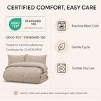 CozyLux King Size Comforter Set Wheat - 7 Pieces Bed in a Bag - Image 6