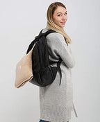BlueHills Mini and Plush Travel Blanket Pillows for Two Airplane Traveling Essentials Flight Throws in Bag case with Backpack Clip Compact Plane Accessories – Black and Beige - Image 7