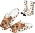 Womens Fuzzy Slipper with Socks Warm Cozy House Slipper and Socks Set Plush Winter Shoes for Indoor by Baxinh
