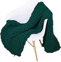 Chunky Knit Throw Blanket Chenille Yarn Soft Cozy Bulky Knitted Blanket for Sofa Bed Chair Large Hand Made Boho Home Decor Emerld Green 40x48 by Unknown