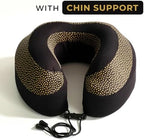 Neck Pillow for Travel | Memory Foam Neck Pillow with Chin Support | Travel Pillow | Adjustable Rope Lock | Removable & Washable Cover with Travel Bag | Travel Essentials | Yellow & Black - Image 2