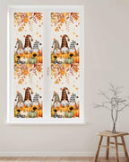 Window Privacy Film Frosted, Thanksgiving Reusable Static Cling Window Tints, Gnomes Pumpkin Sunflower Maple Leaves Linen Heat Control Windows Films for Offices, Balcony, 29.5 x 118 Inches - Image 2