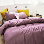 Luxlovery Purple Comforter Set Full Dusty Purple Bedding Comforter Set Modern Solid Lilac Soft Breathable Pale Mauve Blanket Quilts 3 Piece Bedding Set for Women Men Adults - Image 7
