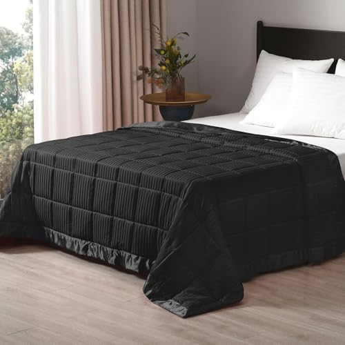 downluxe Down Alternative Blanket for Bed, Glass Beads, Queen, Black by Downluxe