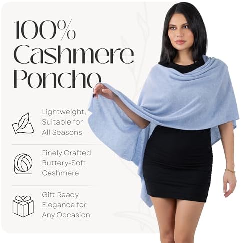 Velanio Cashmere Poncho for Women - 100% Mongolian Wrap & Dress Topper - Image 2