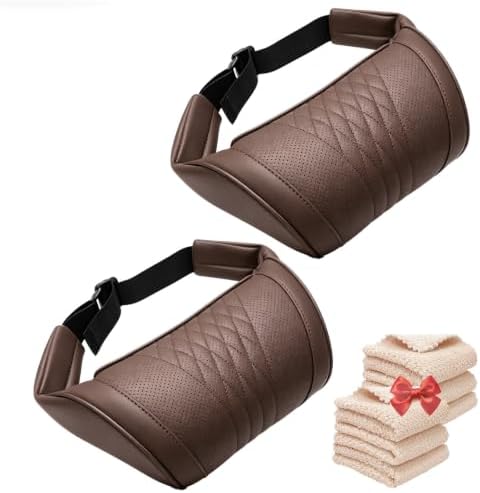 Universal Memory Foam Car Headrest Neck Pillow (Brown,2) by Unknown
