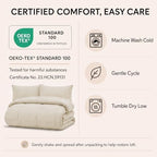 CozyLux Oversized King Comforter Set Beige - 7 Pieces Bed in a Bag - Image 6