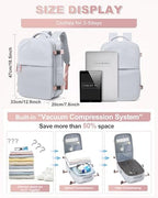 Vacuum Seal Travel Backpack with Air Pump Compression Waterproof Vacpack Carry On Backpack for Travel Daypack Women Men with Vacuum System Airlines Approved Vacpack Laptop Space Saver Bags Grey - Image 4