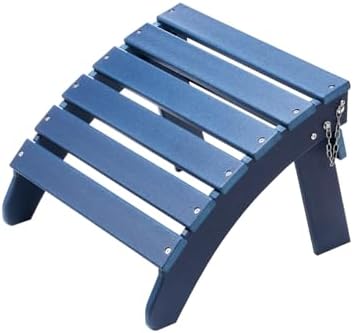 VEVOR Adirondack Ottoman, 18.7L x 18.9W x 13.8H Inch HDPE Plastic Folding Adirondack Ottoman, Weather-Resistant Foot Rest for Adirondack Chair, Widely Used for Outside Porch Pool Lawn Backyard, Blue by VEVOR