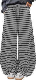 TARSE Women's Striped Barrel Pants Wide Leg Lounge Pants by TARSE