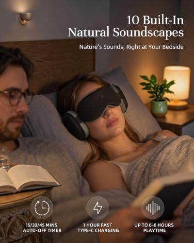Bluetooth Sleep Mask with Ear Cover, 3D Blackout Eye Mask with White Noise - Image 3