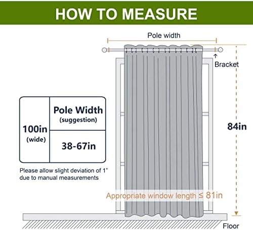 NICETOWN Grommet Top Thermal Insulated Solid Room Darkening Curtain / Drape for Sliding Door, Patio Door Curtain Panel (One Panel,W100" x L84", Greyish White) - Image 2