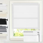 AOSKY No Drill Cordless Light Filtering Cellular Shade 22" W x 48" H White by AOSKY