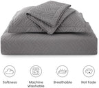 Love's cabin Quilts for Queen Bed Grey Bedspreads Bedding Set - Summer Lightweight Bedspread Comforter - Wave Pattern Bedding Coverlet for All Season - 3 Pieces (1 Quilt, 2 Pillow Shams) - Image 6