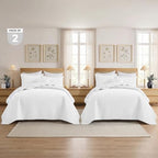 IR Imperial Rooms King Quilt Bedding Set White Bedspread Wave 2 Pack - Image 5
