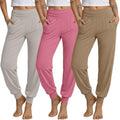 Ficerd 3 Pack Women's Joggers Loose Yoga Pants with Pockets by Ficerd