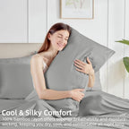 GOKOTTA Soft Pillow Cases Standard Set of 2, Luxury Silky Cooling Pillow Cases for Hot Sleepers, 100% Rayon Derived from Bamboo, Envelope Closure and Reversible Pillowcases for Hair and Face(20"*26") - Image 3