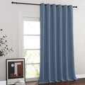 NICETOWN Blackout Sliding Glass Door Curtains, Room Darkening Thermal Insulated Curtains for Living Room Bedroom, Extra Wide Window Drapes, 1 Panel, W80 x L118, Stone Blue by NICETOWN