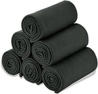 Fleece Throw Blankets Bulk Fleece Blankets Solid Wholesale Lightweight Warm Soft for Pet Bed Sofa Couch Office Wedding Gifts Travel Seasons (Black, Pack of 6-50x60 Inches) by SPEICALGLORY