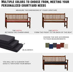 Outdoor Bench Cushion Waterproof with Memory Foam,Patio Bench Cushions for Outdoor/Indoor Furniture Porch Swing Cushion with Handle and Adjustable Strap,Dark Gray Grey,36x18 Inch - Image 6