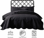 Imperial Rooms Queen Quilt Black Floral 10 Pack for Hotel Guest Bedroom - Image 3