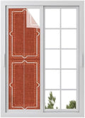 Window Privacy Film Frosted, Brick Red Botanical Reusable Static Cling Window Tints, Vintage Florals Geometric Minimalist Heat Control Windows Films for Offices, Balcony, 29.5 x 118 Inches by Unknown