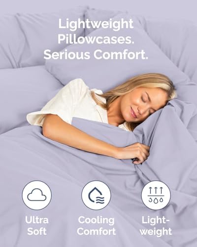Queen Pillow Cases - 6 Pack Pillowcase Covers - 20" x 30" (Light Lavender) - Image 3