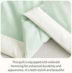 100% Cotton Summer Comforter,Ultra Soft Breathable Lightweight Quilt,Machine Washable for Hot Sleepers&Travel. (Green, XL(60''×78'')) - Image 2
